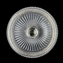 Load image into Gallery viewer, Bottom of Adams Glass 1881 EAPG cake stand showing ribbed pedestal foot and very good vintage condition