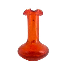 Load image into Gallery viewer, Vintage miniature hand blown amberina crackle art glass pitcher with clear applied handle. Crafted by Pilgrim Glass, circa 1960s. A great piece to start or add to your art glass collection!
In excellent condition, free from chips/cracks/repairs.
Measures 2 3/4 x 4 3/8 inches