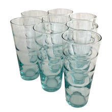 Load image into Gallery viewer, Anchor Hocking aqua Cameron beehive tumblers grouped together, three-quarter view showing beehive texture pattern and aqua tint
