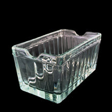 Load image into Gallery viewer, Vintage 1950s Anchor Hocking ribbed glass sugar packet tray with diner-style pressed glass design, made in USA