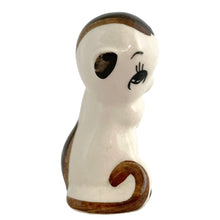 Load image into Gallery viewer, Opposite side view of Vintage 1950s ceramic chipmunk bud vase, showing scale and hand painted features
