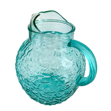 Load image into Gallery viewer, Close-up of textured surface on vintage Anchor Hocking Milano aqua pitcher