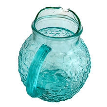 Load image into Gallery viewer, 1960s Anchor Hocking Milano pitcher in collectible aqua glass, 7 × 9 inches
