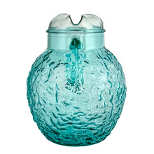 Load image into Gallery viewer, Detail of ice lip on 1960s Anchor Hocking Milano aqua glass pitcher