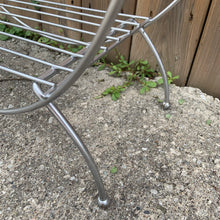 Load image into Gallery viewer, Jacks Daughter of All Trades Vintage Antique Retro Mid-Century Modern Modernist Garden Décor Circular Wire Plant Stand Store Shop Reseller Etsy Shopify Toronto Canada Free Porch Pick Up Local Delivery Worldwide Shipping Judy Weinberg Unique Housewarming Sustainable Gift Home Decor Collectible Collector Gift for Gardener Cottage Core Shabby Chic Garden Houseplant Atomic Style