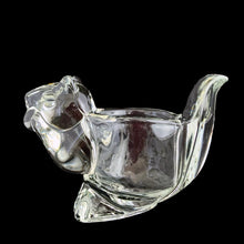 Load image into Gallery viewer, Vintage Avon clear glass squirrel votive candle holder, Indiana Glass, side profile view
