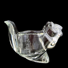 Load image into Gallery viewer, Vintage Avon clear glass squirrel votive candle holder, Indiana Glass, opposite side profile view