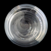Load image into Gallery viewer, Base and handle detail of vintage Bormioli Rocco beehive ribbed pressed glass pitcher, marked Italy