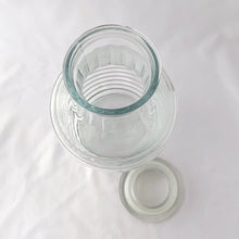 Load image into Gallery viewer, Vintage Glass Beehive Lidded Pitcher Anchor Hocking USA Jug Water Beverage Lemonade Beer Horizontal Ribbed Ribs Pour Retro Storage Mid Century Tableware Glassware Serve Serving Pouring Drink Flea Market Style Housewares Hamilton Freelton Antique Mall Toronto Canada Shop Store Community Seller Reseller Vendor