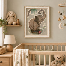 Load image into Gallery viewer, Vintage 1950s Bimby the Elephant Calendar Print – Framed Lithograph | Mid-Century Wall Art