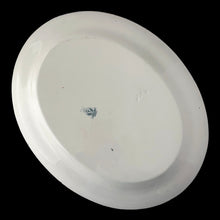 Load image into Gallery viewer, Full view of antique Bexley pattern serving platter showing 16⅛ x 13 inch dimensions and stilt marks