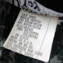 Load image into Gallery viewer, Jacks Daughter of All Trades Vintage Bohemian Boho Gothic Store Shop Reseller Etsy Shopify Toronto Canada Free Porch Pick Up Local Delivery Worldwide Shipping Judy Weinberg Unique Womens Fashion Clothing Gift Black Lace Cocktail Dress