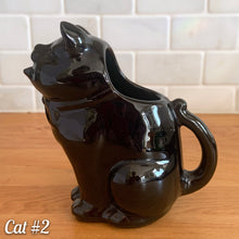 Load image into Gallery viewer, Vintage Kitschy Black Redware Cat Creamer, Shafford, Japan