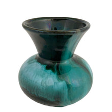 Load image into Gallery viewer, Back view of vintage Blue Mountain Pottery bud vase displaying one-of-a-kind glaze variations