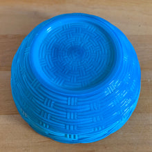 Load image into Gallery viewer, Base of blue slag glass dove bird-on-nest showing H-in-diamond maker's mark