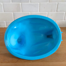 Load image into Gallery viewer, Interior view of lid of L.G. Wright blue slag glass hen-on-nest