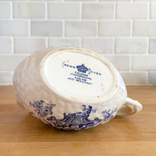 Load image into Gallery viewer, Jacks Daughter of All Trades Vintage Antique Retro Mid-Century Modern Modernist Kitsch Store Shop Reseller Etsy Shopify Toronto Canada Free Porch Pick Up Local Delivery Worldwide Shipping Judy Weinberg Unique Housewarming Hostess Sustainable Gift Home Decor Collectible Collector Pretty Farmhouse Cottage Core Shabby Chic High Tea Party Tableware Blue Transferware Flowers Floral White Ironstone Crown Devon Staffordshire England Charm Charming Decor