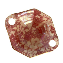 Load image into Gallery viewer, Beautiful vintage mid-century "Brocade Cranberry" iridescent bone china lidded condiment jar featuring a rosebud finial, rimmed in gold gilt. Crafted by Royal Winton Grimwades, England, between 1934 - 1950. A stunning example of Chintz and cottage style! In used vintage condition with staining, free from chips/cracks/repairs. Creamer measures 5 7/8 x 4 5/8 x 1 inches