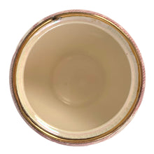Load image into Gallery viewer, Beautiful vintage mid-century "Brocade Cranberry" iridescent bone china lidded condiment jar featuring a rosebud finial, rimmed in gold gilt. Crafted by Royal Winton Grimwades, England, between 1934 - 1950. A stunning example of Chintz and cottage style! In used vintage condition, minor chips, no cracks/repairs. Creamer measures 2 1/2 x 3 1/2 inches