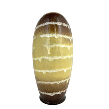 Load image into Gallery viewer, Opposite side view of vintage Carstens Tönnieshof 547-25 West German pottery vase with drip glaze and fish-mouth rim