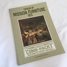Load image into Gallery viewer, Vintage reproduction of the "Catalog of Mission Furniture 1913, Sectional Come-Packt Furniture" softcover reference book. Algrove Publishing, Canada, 2004. This book is an authentic reproduction of the original catalogue and features detailed illustration, photographs and a plethora of information! Pages not included were the final page chart of wood stains and leather dyes in colour due to the difficulty of accurately reproducing colours. Measures 8 3/4 x 12 inches 68 pages