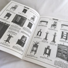 Load image into Gallery viewer, Vintage reproduction of the "Catalog of Mission Furniture 1913, Sectional Come-Packt Furniture" softcover reference book. Algrove Publishing, Canada, 2004. This book is an authentic reproduction of the original catalogue and features detailed illustration, photographs and a plethora of information! Pages not included were the final page chart of wood stains and leather dyes in colour due to the difficulty of accurately reproducing colours. Measures 8 3/4 x 12 inches 68 pages
