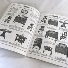 Load image into Gallery viewer, Vintage reproduction of the "Catalog of Mission Furniture 1913, Sectional Come-Packt Furniture" softcover reference book. Algrove Publishing, Canada, 2004. This book is an authentic reproduction of the original catalogue and features detailed illustration, photographs and a plethora of information! Pages not included were the final page chart of wood stains and leather dyes in colour due to the difficulty of accurately reproducing colours. Measures 8 3/4 x 12 inches 68 pages