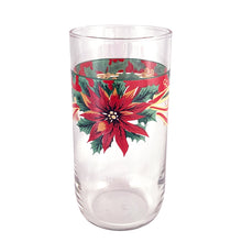 Load image into Gallery viewer, Vintage 10-piece Christmas glass tumbler set decorated with red poinsettias and bows in green, red and gold. Crafted by Libbey Canada, 1980s. Perfect to add the holiday spirit to your table!
In excellent condition, new in box.
Measures 2 1/8 x 9 1/4 inches
Capacity 13 1/2 ounces