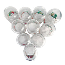 Load image into Gallery viewer, Vintage 10-piece Christmas glass tumbler set decorated with red poinsettias and bows in green, red and gold. Crafted by Libbey Canada, 1980s. Perfect to add the holiday spirit to your table!
In excellent condition, new in box.
Measures 2 1/8 x 9 1/4 inches
Capacity 13 1/2 ounces