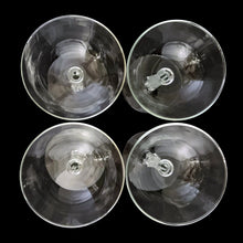 Load image into Gallery viewer, These vintage mid-century 3002 clear champagne or tall sherbet glasses feature a stem that replicates a delicate grecian style column. Crafted by Libbey Glass, USA, 1950s. This stemware will add a touch of Hollywood glam to any occasion. You bar cart will thank you...cheers! In excellent condition, no chips. Measures 3 3/4 x 5 1/2 inches Capacity 6 ounces