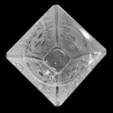 Load image into Gallery viewer, Rare Vintage "Krople Rosy" or "Dew Drops", heavy-weighted frosted glass vase features a plethora of multi-sized recessed clear bubbles. The perfect piece for a sparkling beautiful floral bouquet. Shown in the 1971 Minex catalogue, product number H23-200. Designed by Erika Trzewik-Drost and produced Huta Szkła Hortensja in Poland, circa 1970s. Perfect for a beautiful floral display! In excellent condition free from chips/cracks. There is a small spot with a manufacturer's defect. 3 x 7 inches