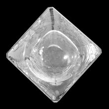 Load image into Gallery viewer, Rare Vintage "Krople Rosy" or "Dew Drops", heavy-weighted frosted glass vase features a plethora of multi-sized recessed clear bubbles. The perfect piece for a sparkling beautiful floral bouquet. Shown in the 1971 Minex catalogue, product number H23-200. Designed by Erika Trzewik-Drost and produced Huta Szkła Hortensja in Poland, circa 1970s. Perfect for a beautiful floral display! In excellent condition free from chips/cracks. There is a small spot with a manufacturer's defect. 3 x 7 inches
