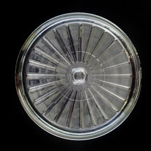 Load image into Gallery viewer, This large vintage clear glass lidded casserole dish has a distinctive scalloped design that makes cooking and serving effortless. It is oven, microwave, and dishwasher safe, making it easy to transport and reheat your favorite dishes with minimal mess. Crafted by Anchor Hocking, USA, circa 1950s, this dish is sure to bring style and convenience to your kitchen. In excellent condition, free from chips. Measures 9 inches / 23 cm Capacity 2 quarts/litres