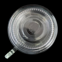 Load image into Gallery viewer, Base detail of vintage clear ribbed beehive glass pitcher, 18 oz, showing glass construction