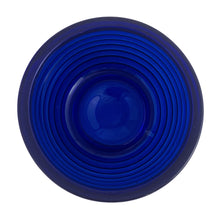 Load image into Gallery viewer, Vintage cobalt blue glass cereal/snack bowl. The pattern looks like "Park Avenue" by Anchor Hocking, that was produced between 1987 - 1991. A nice bowl for cereal or snacks and could easily be repurposed as a trinket dish for keys and the like. In excellent condition, no chips. Measures 5 3/8 x 2 1/2 inches