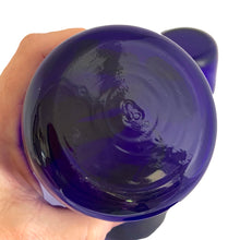Load image into Gallery viewer, Base of Libbey Premiere cobalt blue glass showing Libbey "L" mark