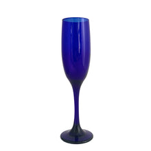 Load image into Gallery viewer, Close-up of the deep cobalt blue glass showing the elegant fluted shape.