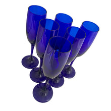 Load image into Gallery viewer, Detail of the sturdy clear-to-blue transition on the glass stem.