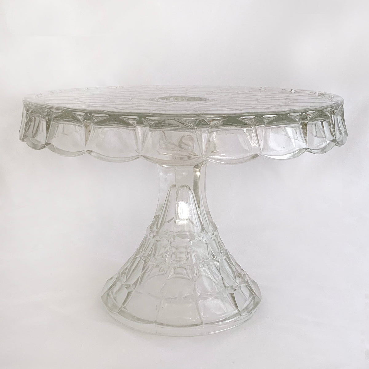 Antique glass pedestal cake stand best sale