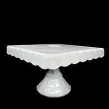 Load image into Gallery viewer, Vintage Indiana Glass "Constellation" Milk Glass Square Cake Stand