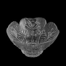 Load image into Gallery viewer, Vintage Cow Parsley clear art glass votive candle holder featuring a textured design of plant sprigs and seeds. Designed by Pertii Kallioinen for Lasisepat Mantsala, Finland, 1970s. Add a little Finnish design style to your home decor with this striking design!
In excellent condition, free from chips.
5 x 3 inches