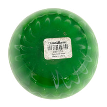 Load image into Gallery viewer, Vintage Crate & Barrel Ziggy green melon art glass vase, bottom view showing original Crate & Barrel label reading "Ziggy Vase Green, Made in China," item number 648-259