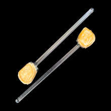Load image into Gallery viewer, vintage Bohemia glass salt cellar spoons