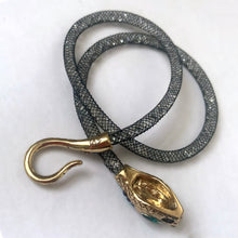 Load image into Gallery viewer, Make a bold statement with this iconic Betsey Johnson necklace from the coveted Dark Shadows collection. In excellent condition. Signed with cursive BJ.
Measures 16 inches