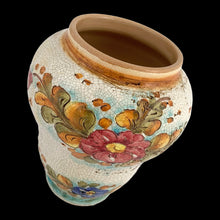 Load image into Gallery viewer, Detail of crackle glaze pattern and hand-painted brushstrokes on authentic Deruta pottery