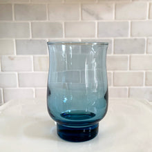 Load image into Gallery viewer, Vintage Dominion Smokey Blue Tulip Flat Juice Glass, 6 oz