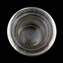 Load image into Gallery viewer, Overhead view of Donlands Dairy 8 oz Clear Glass Cream Bottle showing the rim and bottle interior. Bottle made by Dominion Glass Canada circa 1950