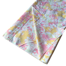 Load image into Gallery viewer, Jacks Daughter of All Trades Vintage Mid-Century Modern Store Shop Reseller Etsy Shopify Toronto Canada Free Porch Pick Up Local Delivery Worldwide Shipping Judy Weinberg Unique Gift Home Decor Farmhouse Cottagecore Cottage Feminine Shabby Chic Bedroom Bed Linen Twin Flat Sheet Pink Yellow Green White Florals poly cotton St Marys Craft Crafting Quilting Dressmaking Sewing