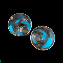 Load image into Gallery viewer, RARE FIND!
Vintage mid century era Eclipse cooler glass featuring blue and 22 karat gold dots in varying size with gold rims. Designed by Russel Wright, American industrial designer, for Bartlett Collins, 1958. A must-have for the serious MCM barware collector...cheers!
In great vintage condition, no chips, very minor age related wear to the gold.
Measures 2 7/8 x 6 7/8 inches
Capacity 16 ounces