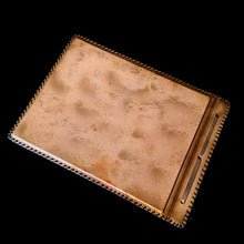 Load image into Gallery viewer, Jacks Daughter of All Trades Vintage Antique Mid-Century Store Shop Reseller Etsy Shopify Toronto Canada Free Porch Pick Up Local Delivery Worldwide Shipping Judy Weinberg Unique Housewarming Gift Sustainable Gift Wedding Gift Home Decor Collectible Collector Gift Farmhouse Cottagecore Cottage Lodge Shabby Chic leather bound photo album tooled farmstead scene stitched edge black pages onion paper scrapbook scrapbooking